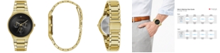 Caravelle  Designed by Bulova Men's Diamond-Accent Gold-Tone Stainless Steel Bracelet Watch 40mm